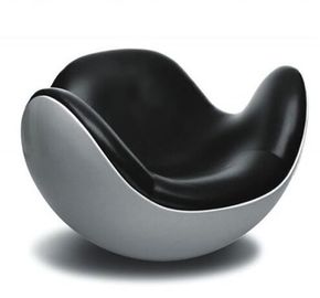China Designer Fiberglass Shell Leather Lounge Leisure Placentero Ball Chair supplier