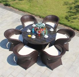 China All weather Outdoor Garden Patio chair and table Aluminium PE Rattan chairs For Hotel supplier