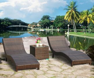 China Leisure Aluminium PE Rattan Chaise Lounge chairs Outdoor Garden patio beach chair supplier