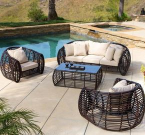 China Poly Rattan wicker patio Backyard Sofa sets Leisure Aluminium Outdoor Garden sofa furniture supplier
