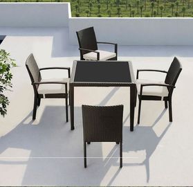 China Leisure Modern PE Rattan outdoor Chair and table sets Aluminium  Garden wicker stackable Chair supplier