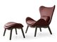Noble designed hotel lobby furniture commercial leather covered leisure chair supplier