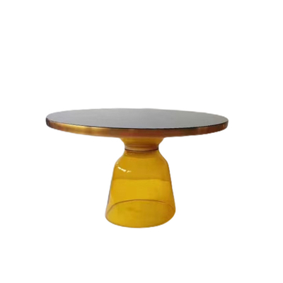 China Modern Nordic Style Glass Base round table yellow Bell Side Table supplier