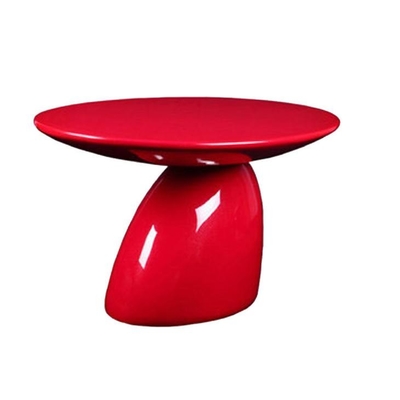 China Modern Design red fiberglass painting finish mushroom shape modern round side coffee table supplier