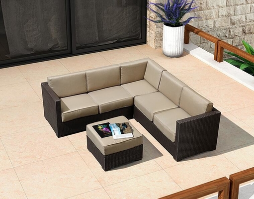 China Aluminum Frame Outdoor Furniture L shaped Garden Sofa Set PE Rattan Furniture supplier