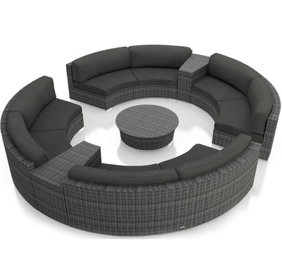 China Patio round wicker sectional outdoor furniture PE rattan garden sofa sets supplier