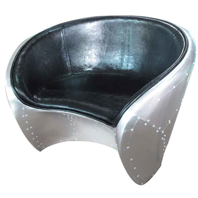 China Antique Aluminum Vintage Design Bowl Aviation Leather Sofa Aviator Chair supplier