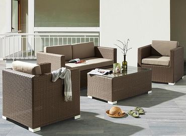 China Hotel Poly Rattan wicker Patio Furniture Aluminium Outdoor Garden sofa sets supplier