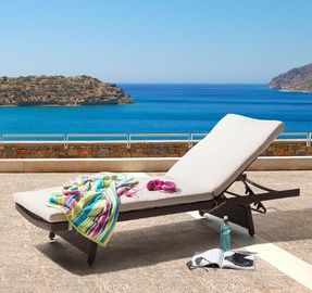 China Hotel Poly Rattan wicker beach chair Aluminium Outdoor Garden Chaise lounge chair supplier
