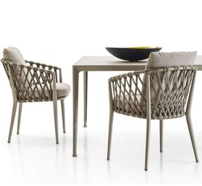 China New design Hotel Aluminium Textilene chairs and table Outdoor Garden Backyard PE Rattan chair supplier