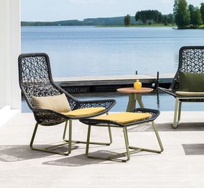 China Hot sales Leisure Hotel Aluminium PE Rattan chairs and table Outdoor Garden Backyard Lounge chair supplier