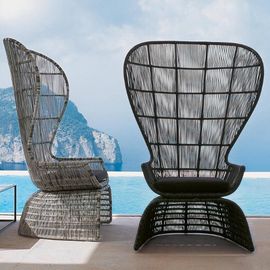 China Leisure Aluminium PE Rattan Lounge chairs Outdoor Garden patio High back Sofa sets furniture supplier