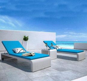 China PE Rattan Chaise Lounge chairs Leisure Aluminium Outdoor Garden patio beach chair supplier