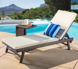 China PE Rattan Leisure Chaise Lounge chairs  Aluminium Outdoor Garden wicker patio beach chair supplier