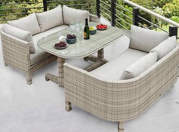 China Poly Rattan patio Backyard Sofa sets Leisure Aluminium Outdoor Garden wicker sofa supplier