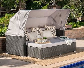 China Leisure Aluminium PE Rattan Wicker Sunbed furniture Outdoor Garden Backyard Sofa sets supplier