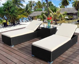 China PE Rattan patio Backyard beach Chaise Lounge chairs Leisure Aluminium Outdoor Garden wicker Chairs supplier