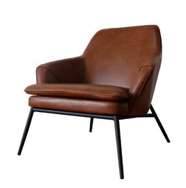 China Modern Leisure Design Genuine Leather reception hotel Single Seater Chair supplier