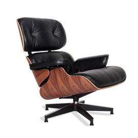 China Home Office Furniture Wooden Chair Living Room Leather Lounge Chair with Ottoman supplier