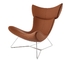 Modern leather imola designer chair easy chair with ottoman living room home furniture leisure single sofa chair supplier