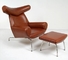 Nordic design Modern Hotel Lobby Lounge Ox Chair Designer Office Sofa Armchair by fiberglass leather supplier