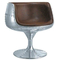 Antique Design Loft Style Tufted PU Leather Spitfire Retro Aluminium Aviator Tea Coffee Cup Shape Chair supplier