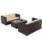 Modern PE rattan sofa set outdoor comfortable sofa set grey rattan outdoor wicker furniture supplier