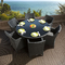 Modern luxury PE rattan dinning table chair waterproof outside patio dinning table chair furniture supplier