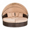 PE rattan sunbed round lounger waterproof beach chair garden sets furniture for outdoor daybed supplier