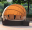Outdoor recliner garden PE rattan sofa outdoor beach recliner balcony swimming pool lazy bed outdoor large round bed supplier