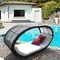 Outdoor day beds Wicker Poly Rattan Round Daybed With Canopy Balcony round sofa supplier