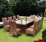 Outdoor furniture dining table and chairs 6 seats garden sets pe rattan modern dining set supplier