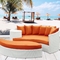 Luxury hotel outdoor wicker furniture PE rattan daybed seaside sunbed supplier
