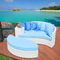 Luxury hotel outdoor wicker furniture PE rattan daybed seaside sunbed supplier