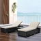 Outdoor Garden Wicker Patio Chaise Lounge Set Adjustable PE Rattan Reclining Chairs with Cushions and Side Table supplier