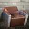 Leather rivet aluminum creative luxury aviator sofa industrial aircraft aluminum lounge chair supplier