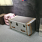 Industrial aviator metal trunk coffee table Aluminium antique steamer trunk silver old trunk table with drawers supplier