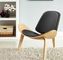 Modern Leisure Shell Chair Lounge Chair In Dark Brown Leather wood stool supplier