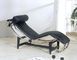 Modern Leisure Corbusier Black Premium Leather Chaise Lounge Chairs supplier