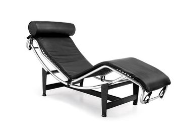 Modern Leisure  Black Premium Leather Chaise Lounge Chairs supplier
