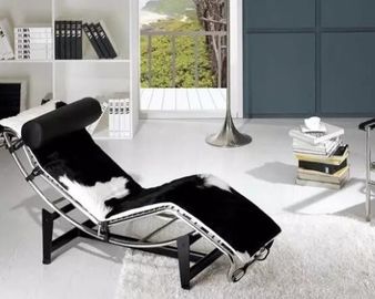 Modern Leisure  Black Premium Leather Chaise Lounge Chairs supplier