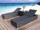 PE Rattan patio Backyard beach Chaise Lounge chairs Leisure Aluminium Outdoor Garden wicker Chairs supplier